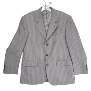 Kilburne & Finch Men's 38S Gray Pinstripe Wool Blend Blazer Jacket Formal Dapper